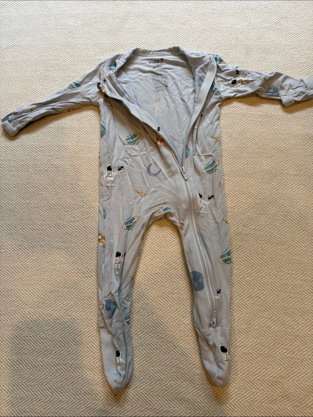 Kyte Baby Ice Space-Print Zipper Footie